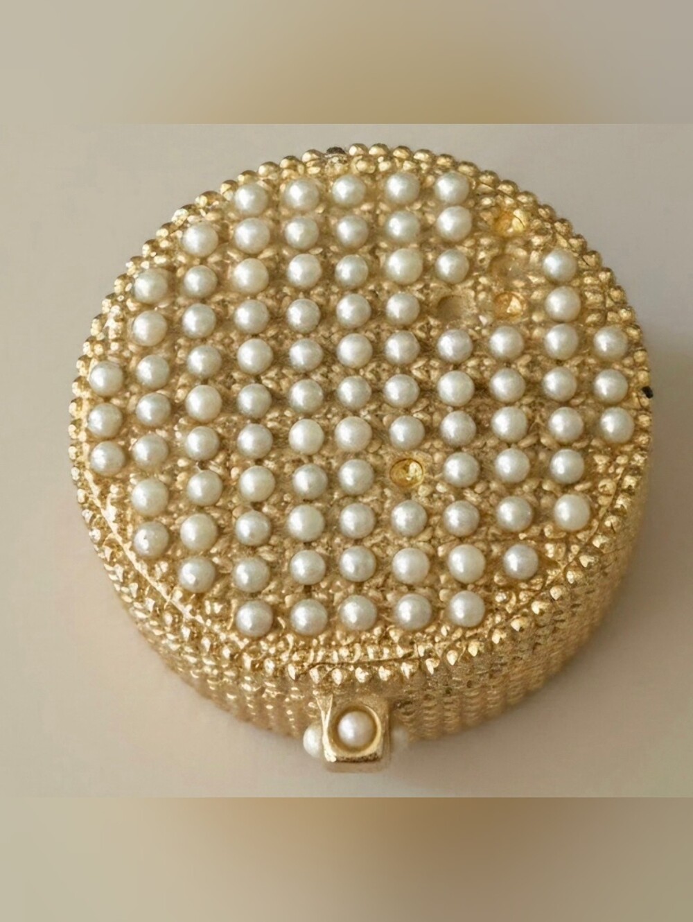 Vintage Rare Max Factor Hypnotique Clustered Pearling Creme Perfume Compact